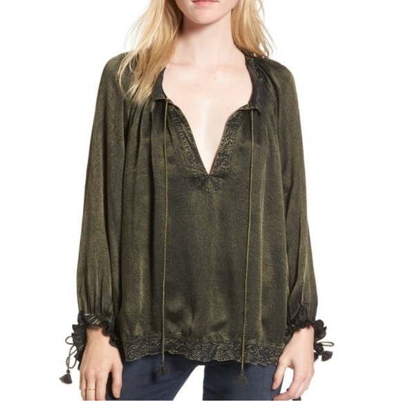 Zadig & Voltaire Theresa Blouse In Army Green - Picture 3 of 3